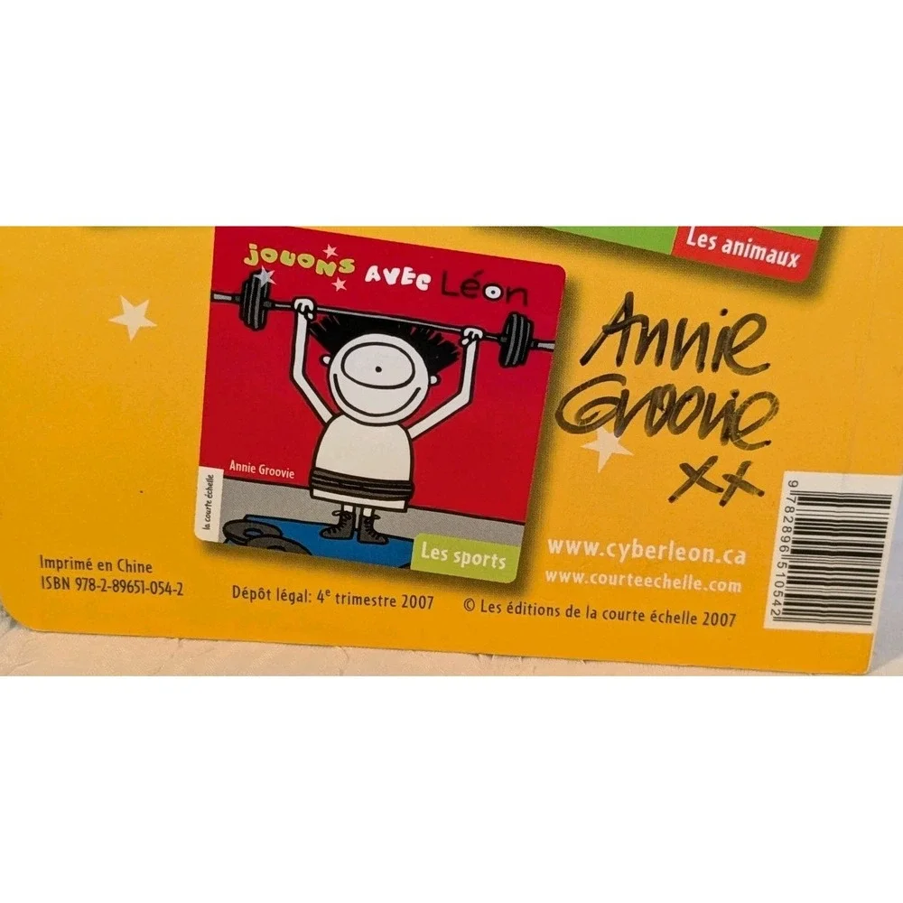 Signed Annie Groovie French Language Board Book Hardcover Les Emotions Kids 2007